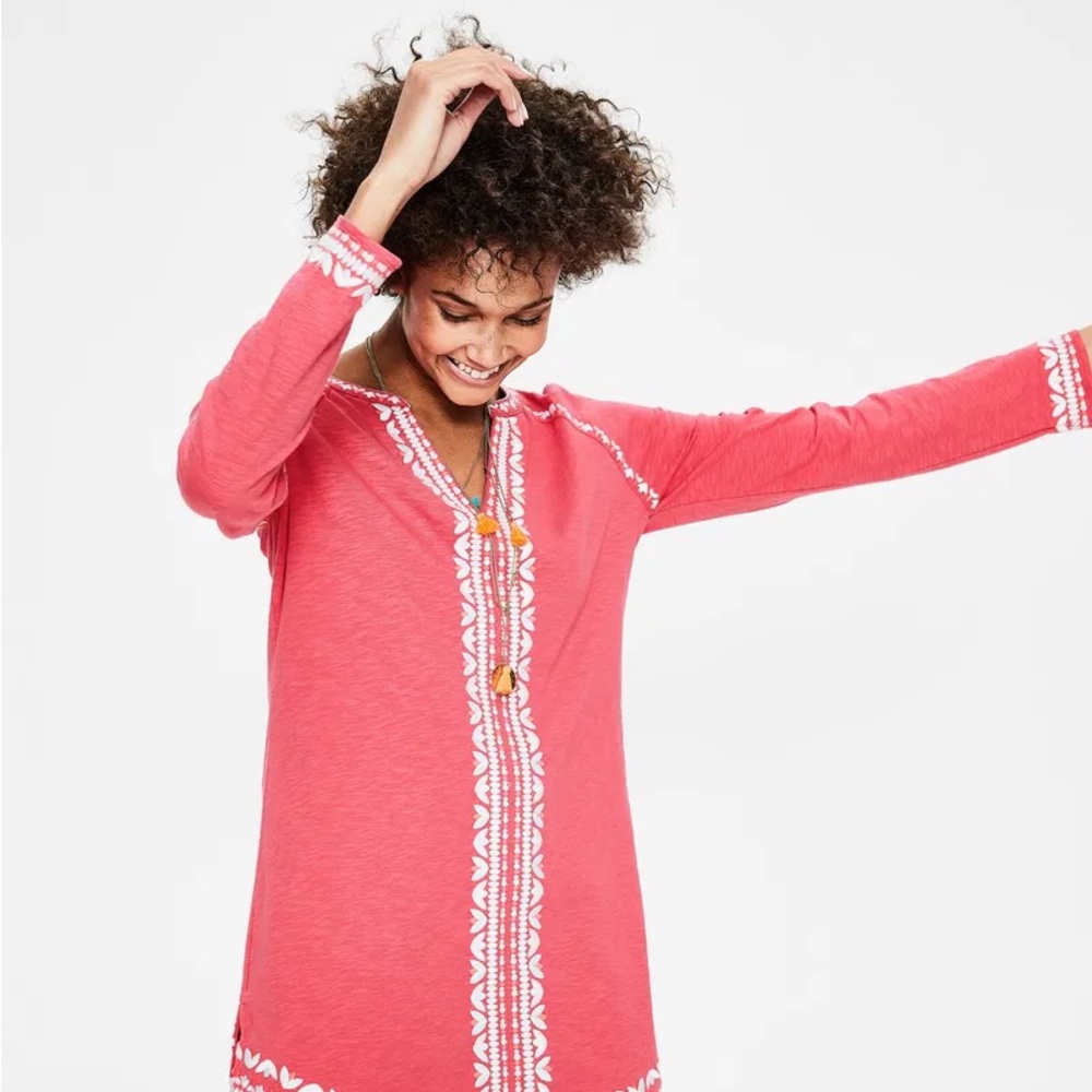 Boden Pink Embroidered Coverup